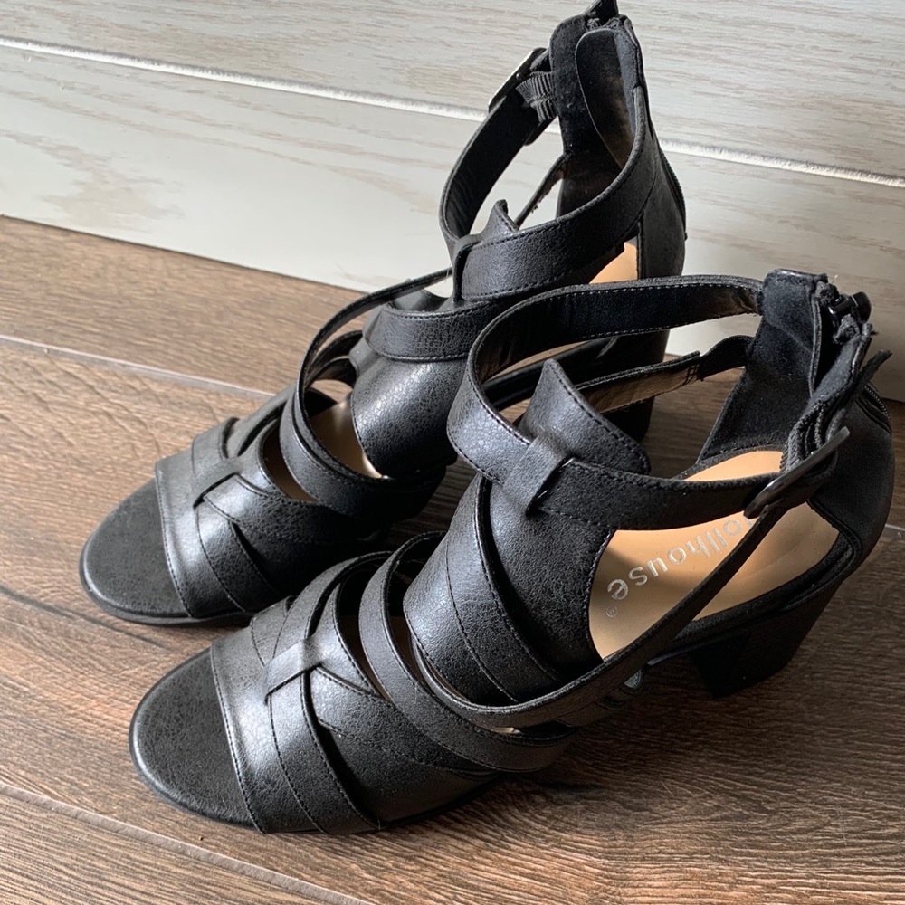 Dollhouse Black Block Heels